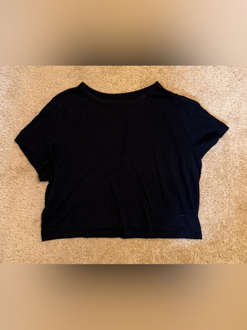 wild fable Black Cropped Crew Neck Tee